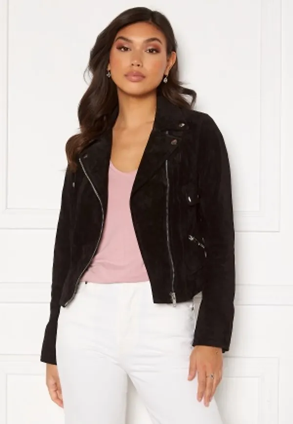 JOFAMA Kaley Suede Biker Black 34