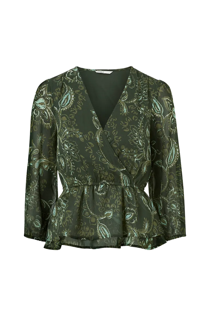 Only - Omlottblus onlNana 3/4 Top - Grön