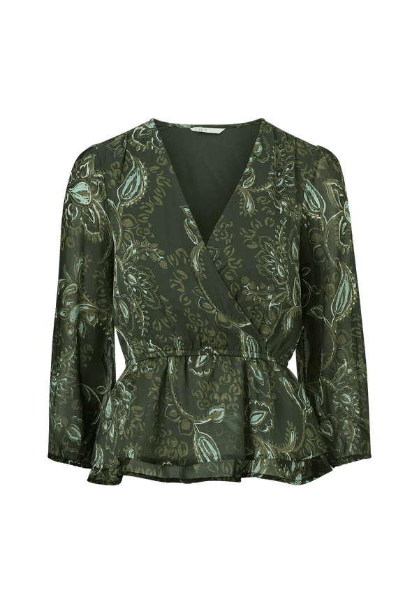 Only - Omlottblus onlNana 3/4 Top - Grön