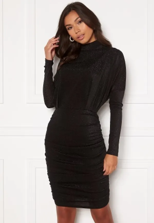 AX Paris High Neck Rouch Sparkle Dress Black XS (UK8)