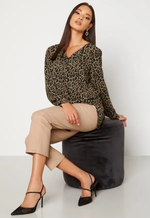 VILA Lucy L/S Print Shirt Tigers Eye AOP Lia L