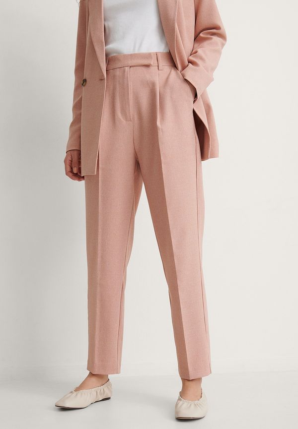 NA-KD Classic Recycled Croppade Kostymbyxor - Pink