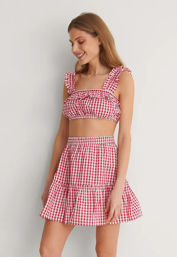 NA-KD Boho Ekologisk minikjol - Red