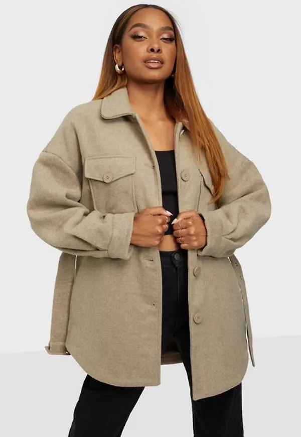 Pieces Pcselma Overshirt Jacket skjortjackor Silver Mink