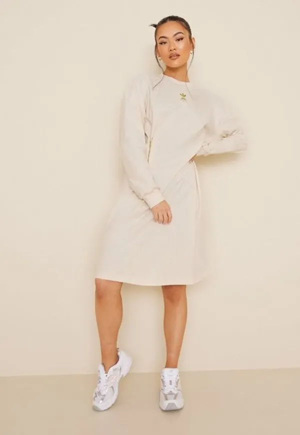Adidas Originals Ls Dress Långärmade klänningar Beige