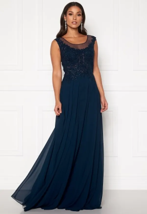SUSANNA RIVIERI Dream Chiffon Dress Navy 34 (ES36)
