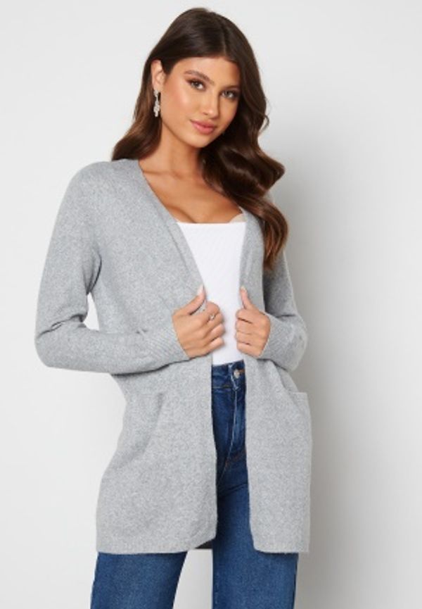 VERO MODA Doffy LS Short Open Cardigan Light Grey Melange M