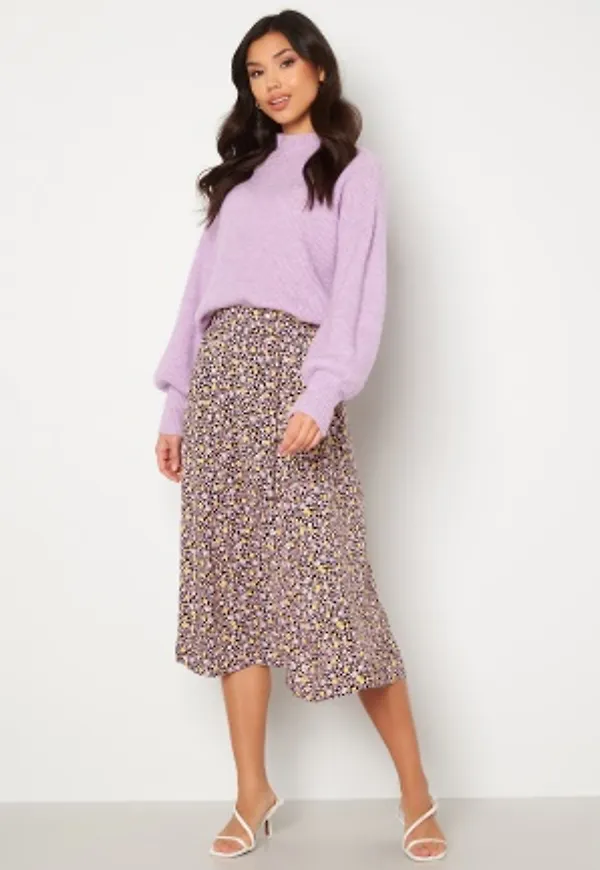 Pieces Kaitlyn HW Midi Skirt Black AOP:MINI DITSY S