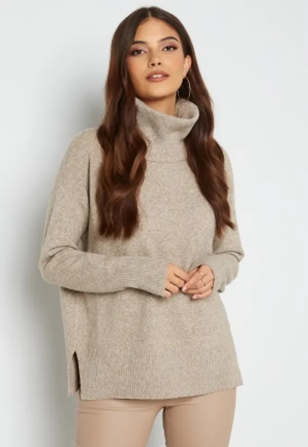 VERO MODA Doffy Cowlneck Knit Sepia Tint Melange XL