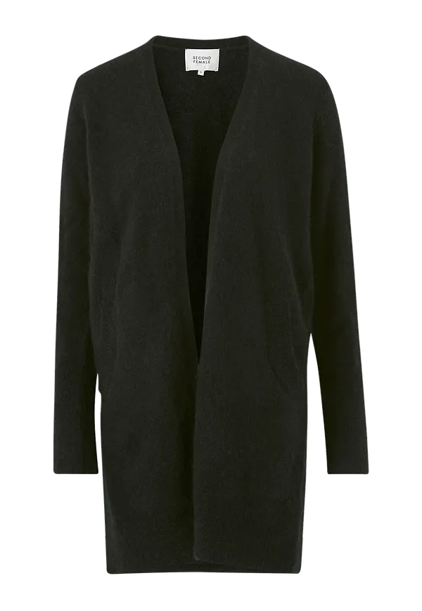 Second Female - Cardigan Brook Knit New Pocket Cape - Svart