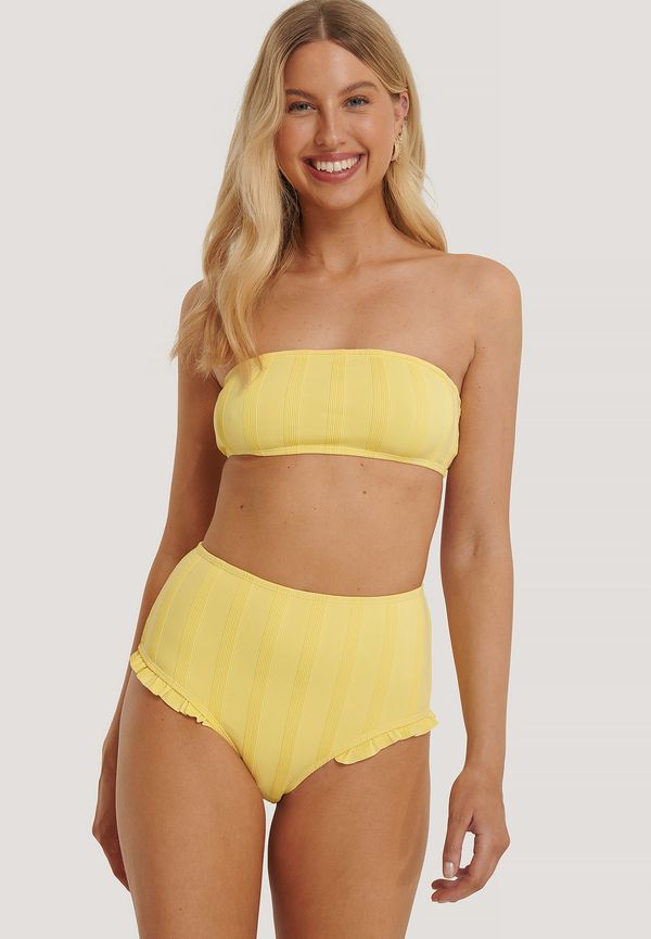 NA-KD Swimwear Wide Ribbed Maxi Higwaist Panty - Yellow