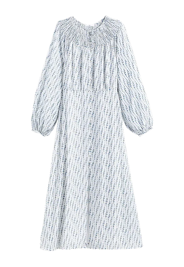 La Redoute - Maxiklänning med lång puffärm - Vit