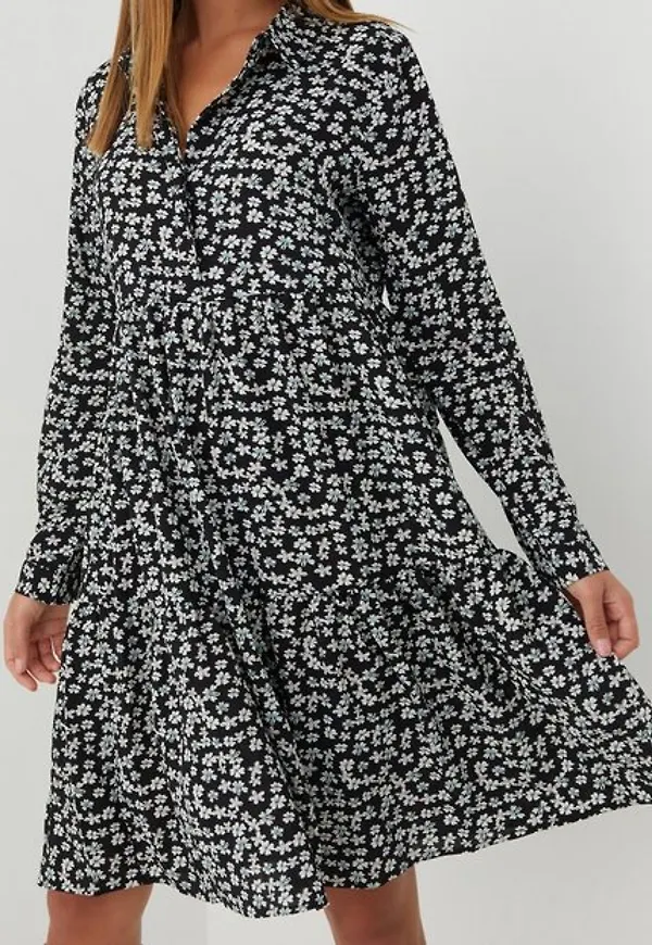 Jacqueline de Yong Jdypiper L/S Aop Shirt Dress Wvn N Loose fit dresses Black