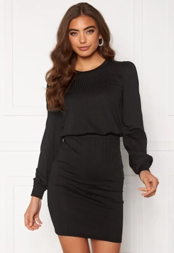 BUBBLEROOM Besa long sleeve short dress  Black S