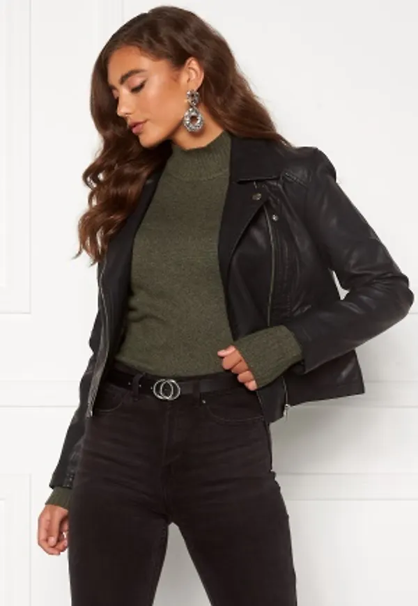 JDY Simba Faux Leather Jacket Black 38