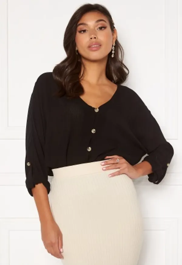 Pieces Sanne 3/4 Fold-Up Top Black XS