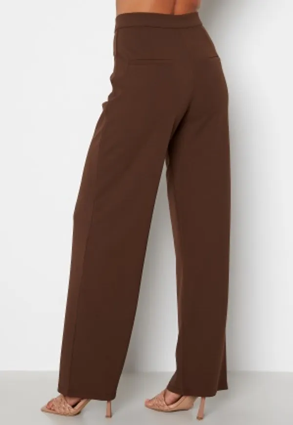 BUBBLEROOM Hilma soft suit trousers Dark brown S