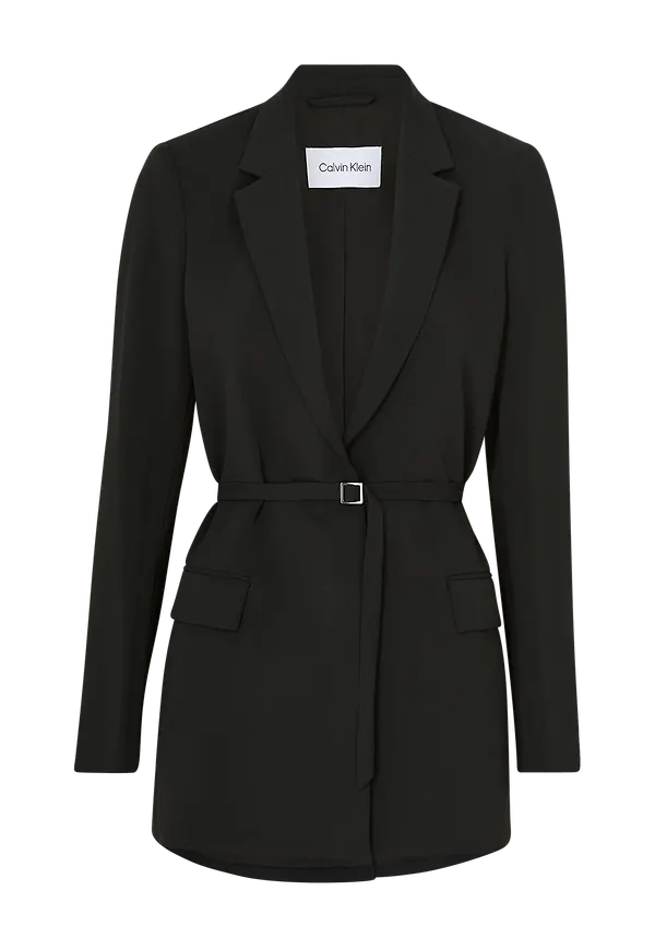Calvin Klein - Kavaj Travel Crepe Belted Blazer - Svart