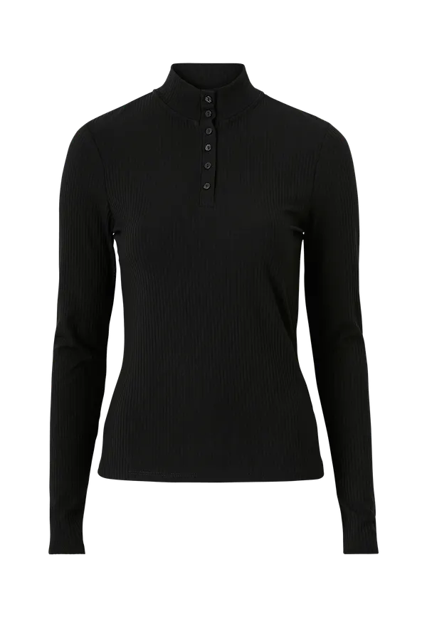 Vila - Topp viWonda High Neck L/S Top - Svart