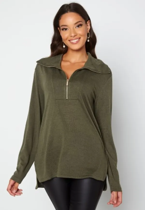 Happy Holly Faith cosy zip top Khaki green 44/46