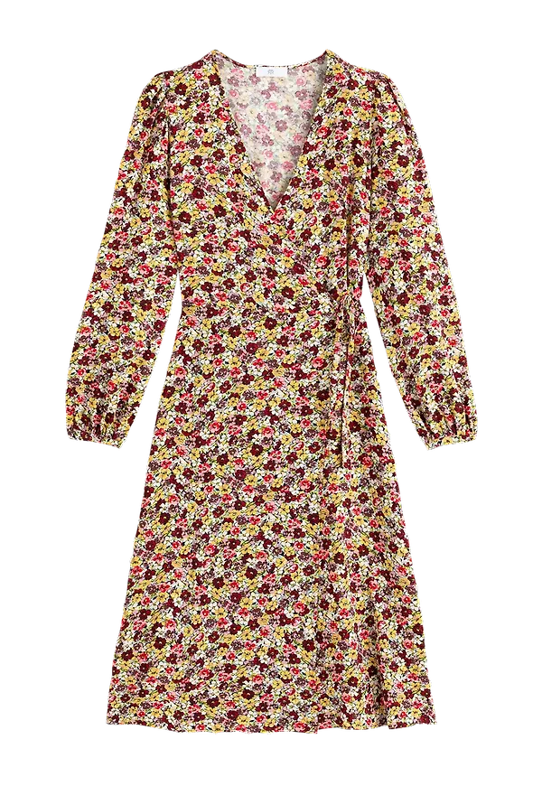 La Redoute - Lång, blommig omlottklänning - Multi