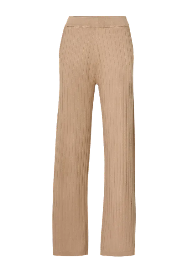 Selected FEMME - Byxor slfNancia MW Knit Pant - Brun