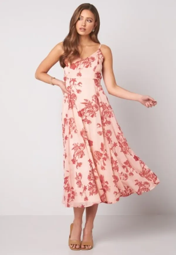 BUBBLEROOM Alana tie back dress Pink / Red 40