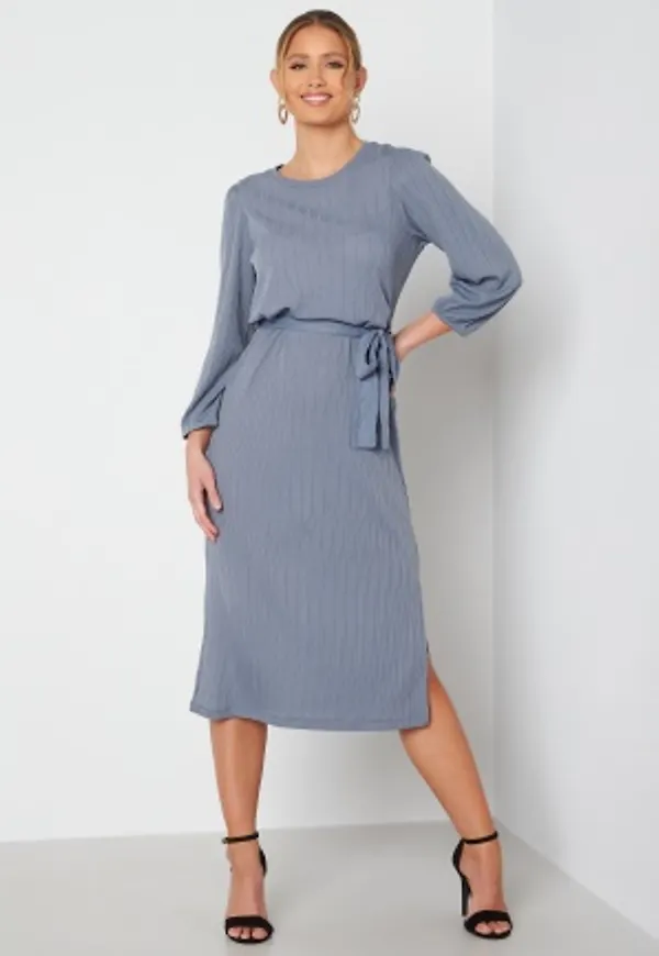 Happy Holly Caroline rib dress Dusty blue 32/34
