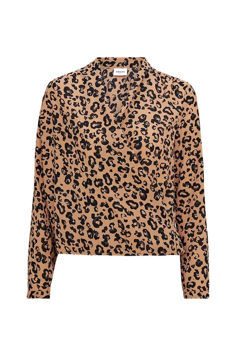 Vero Moda - Omlottblus vmGreen LS Wrap Top - Brun
