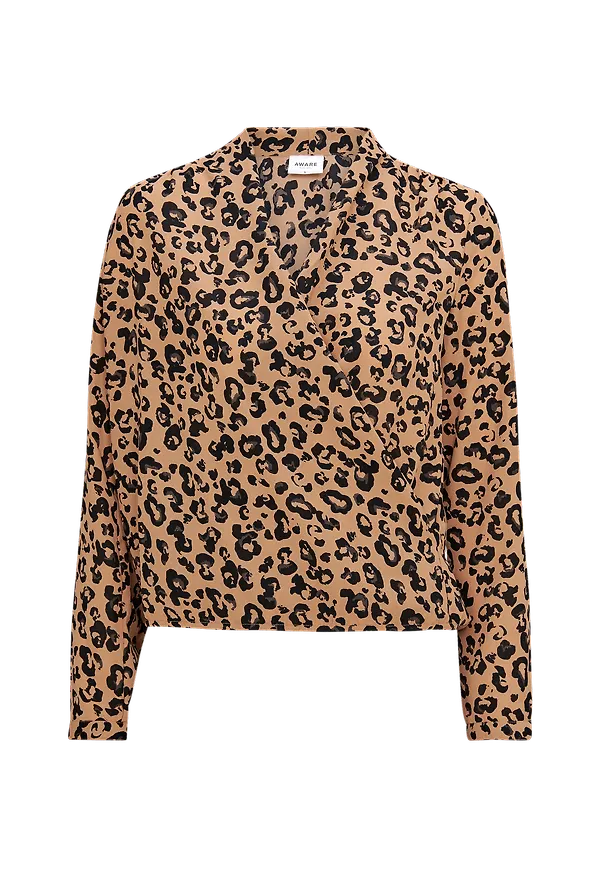 Vero Moda - Omlottblus vmGreen LS Wrap Top - Brun