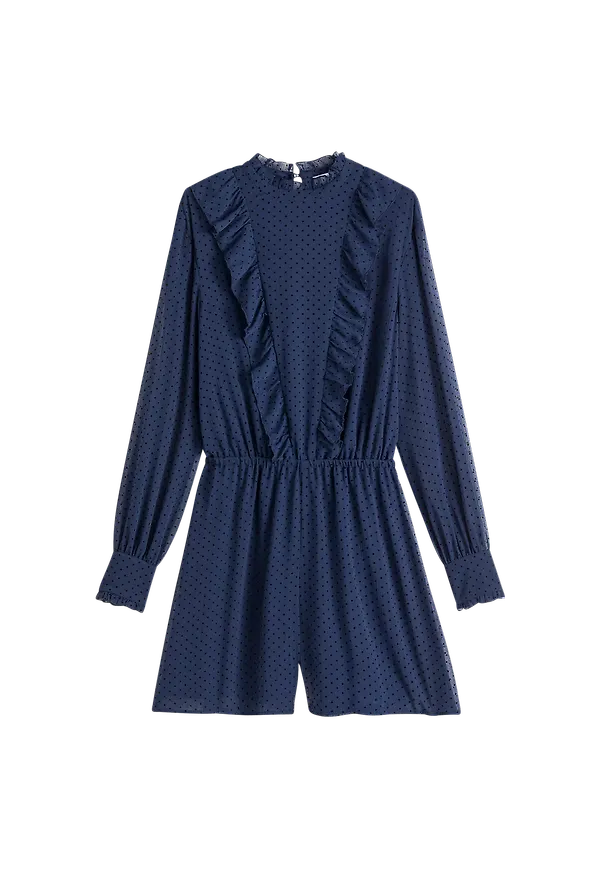 La Redoute - Prickig, kort jumpsuit med volanger - Multi