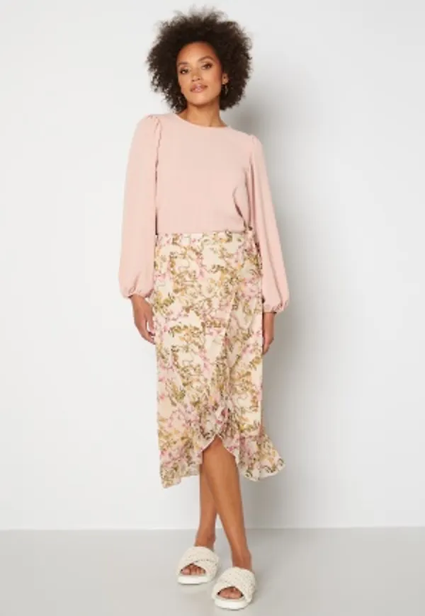 VERO MODA Wonda H/W Wrap Skirt Birch AOP: Siga S
