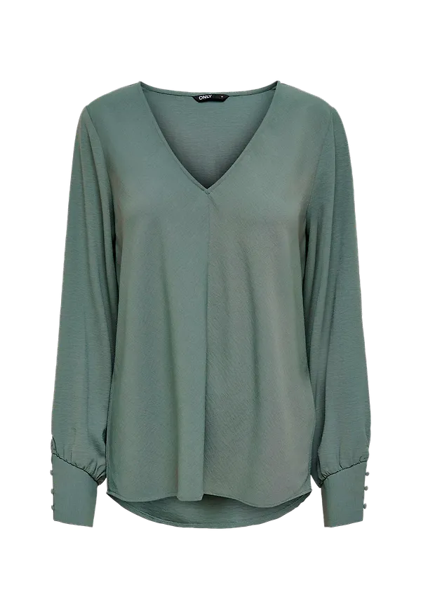 Only - Blus onlMette Uma L/S Top Wvn - Grön