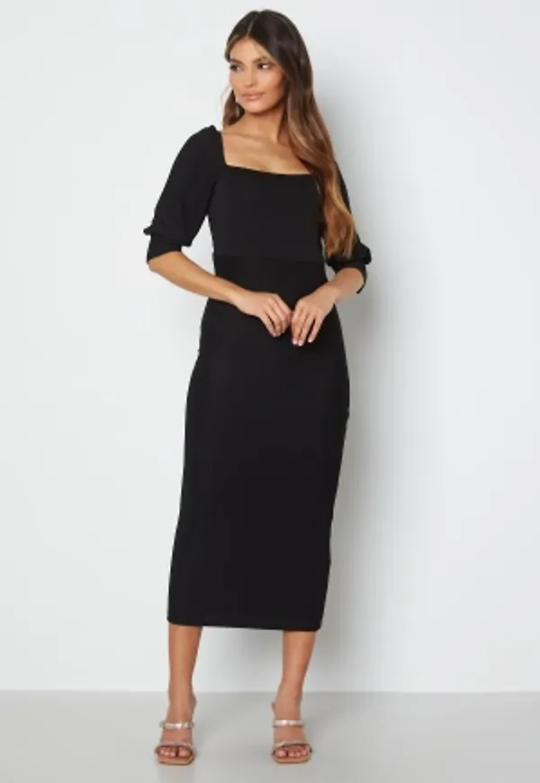 BUBBLEROOM Maybelle puff sleeve dress Black S