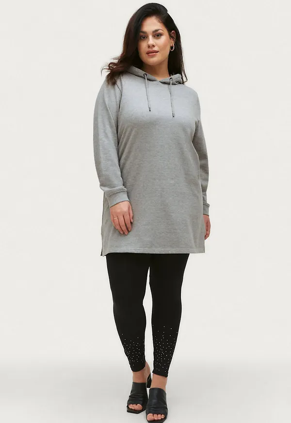 Zizzi - Leggings Long Leg Stones - Svart