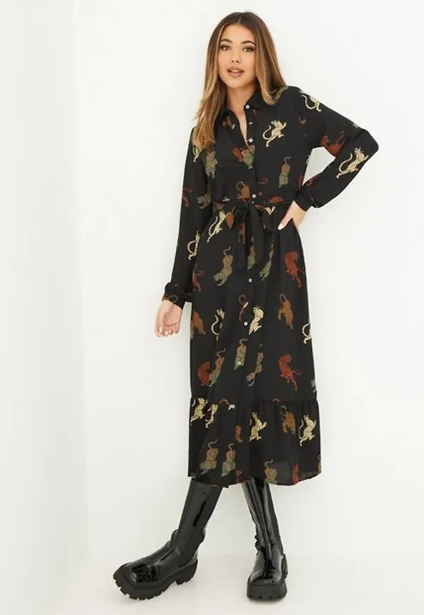 Only Onlalma Life Poly Emily Shirt Dress Långärmade klänningar