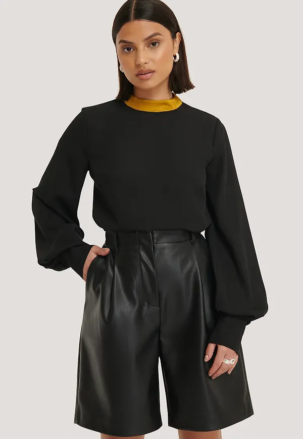 Trendyol Collar Detailed Blouse - Black