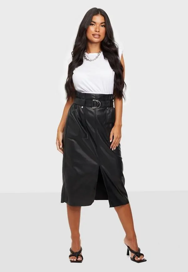 Only Onlalba Faux Leather Long Skirt Ot Midikjolar