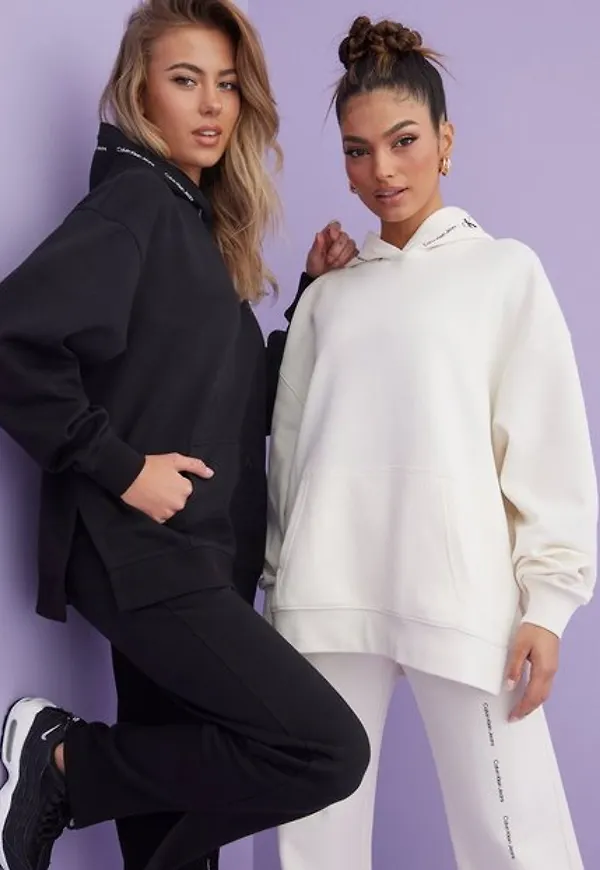 Calvin Klein Jeans Repeat Logo Oversized Hoodie Tröjor