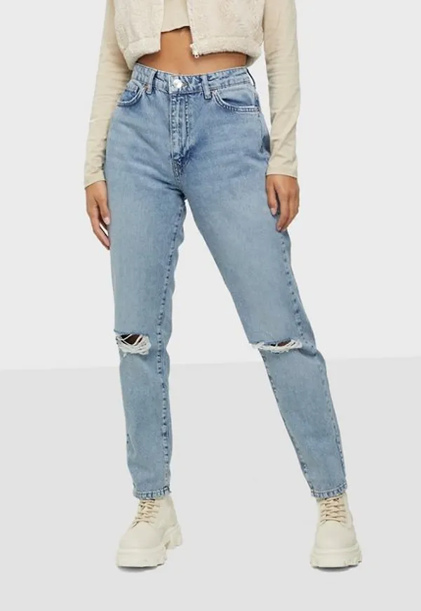 Gina Tricot Dagny Mom Jeans Slim Sea Blue