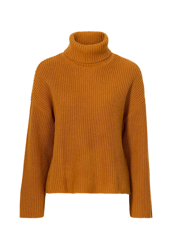 Selected FEMME - Polotröja slfWynter LS Knit Rollneck B - Brun