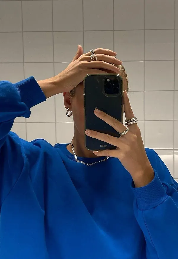 NA-KD Trend Ekologisk oversize mjuk sweatshirt - Blue