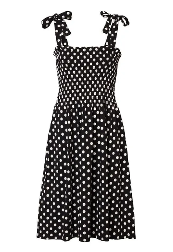 Prickig Solklänning Med Smock - Nicky Dot Black