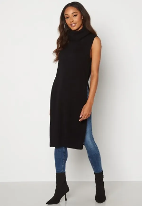 VILA Ril Long S/L Knit Vest Black M