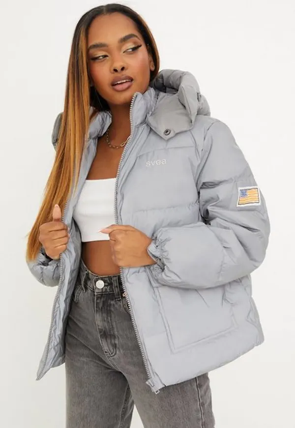 Svea W. Hooded Reflective Puffer Jacket Dunjackor