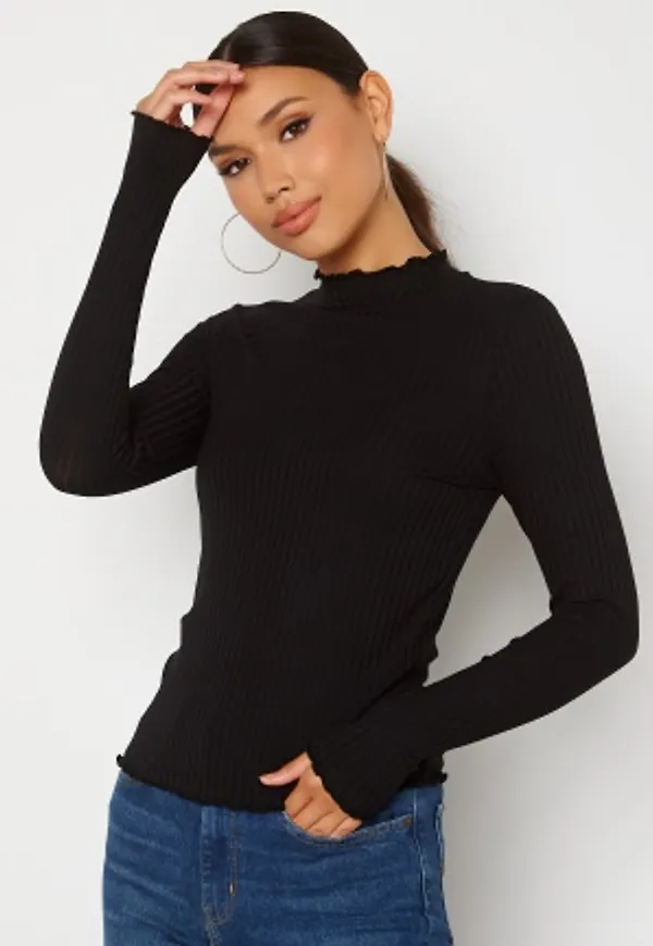 JDY Fransiska L/S Rib Top Black XL