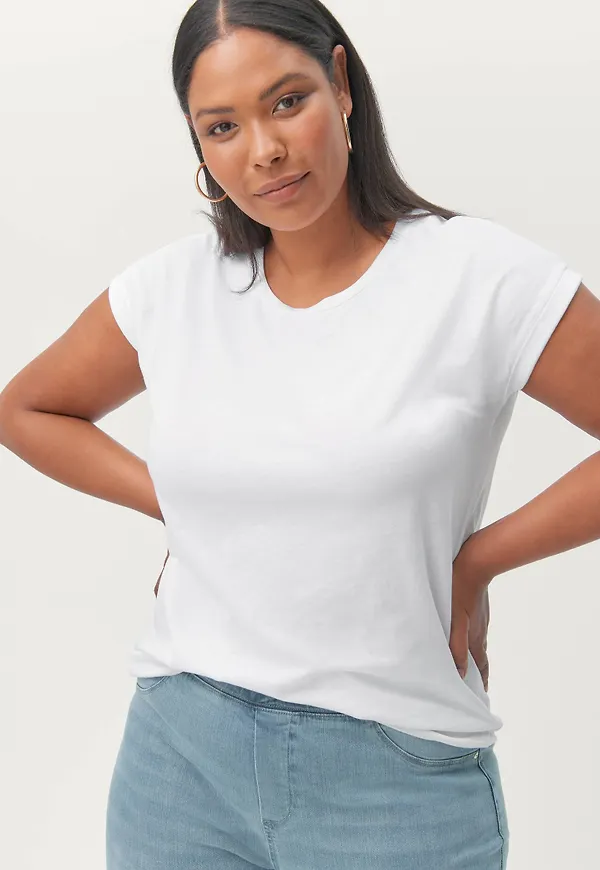 Zizzi - Topp vmKatja S/S T-shirt - Vit