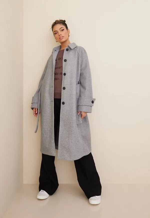 Vero Moda Vmfortunerie Long Coat Ga Boos Kappor Light Grey Melange