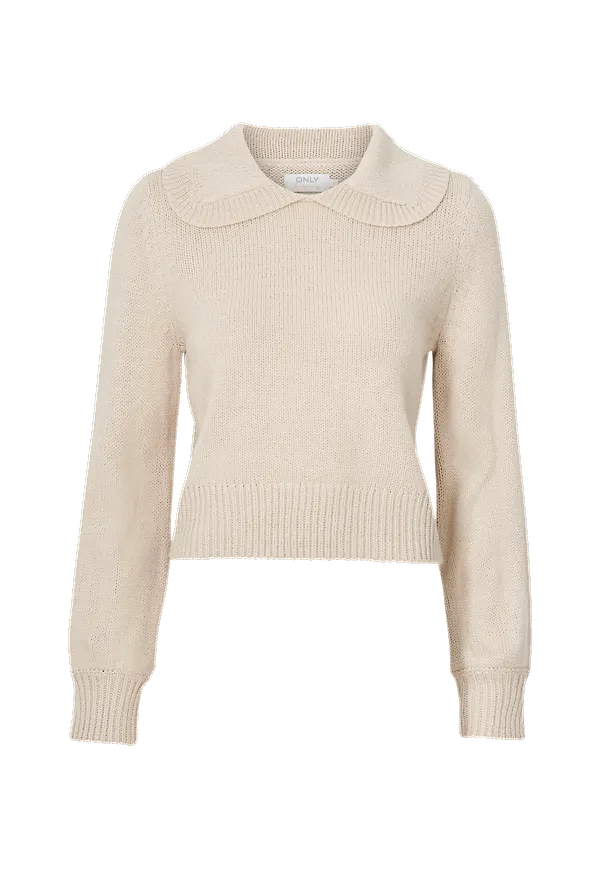 Only - Tröja onlLexa L/S Collar Pullover - Beige