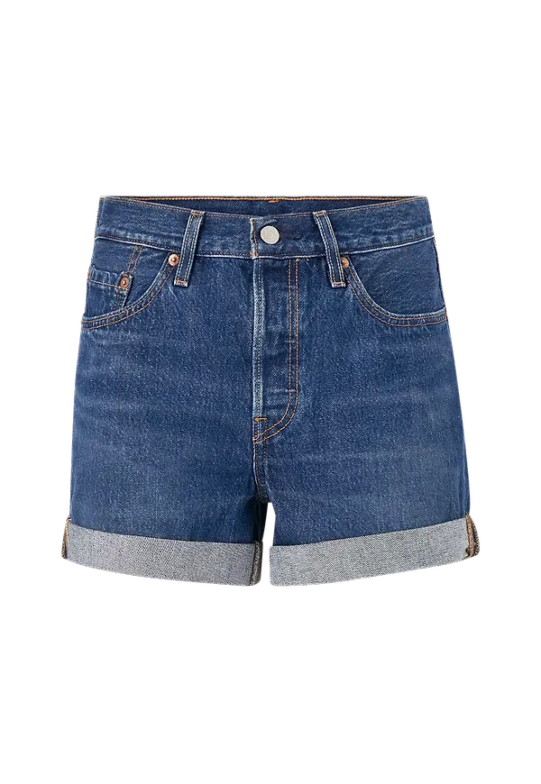 Levi's - Jeansshorts 501 Short Long Montgomery Stonewash - Blå